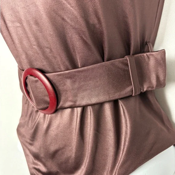 AGUA BENDITO | $255 Nicolette Bronzo 7335 Brown One Piece Swimsuit with Belt M - Picture 7 of 14